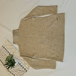 MICHAEL Michael Kors Sweater Womens Sz Med Oatmeal Bouchle Funnel Turtleneck